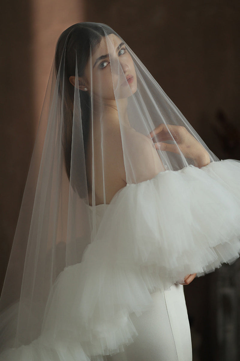 Load image into Gallery viewer, Multi Layer Ruffled Fluffy Bridal Veil