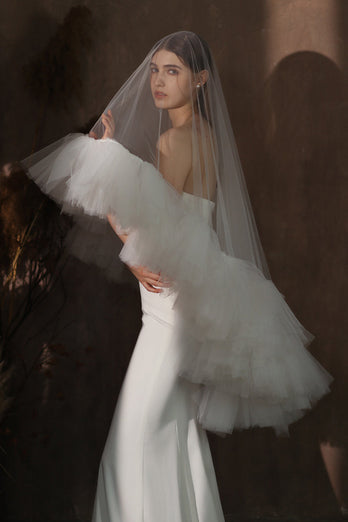 Multi Layer Ruffled Fluffy Bridal Veil