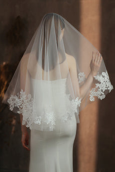 White Classic Two Tier Bridal Veil