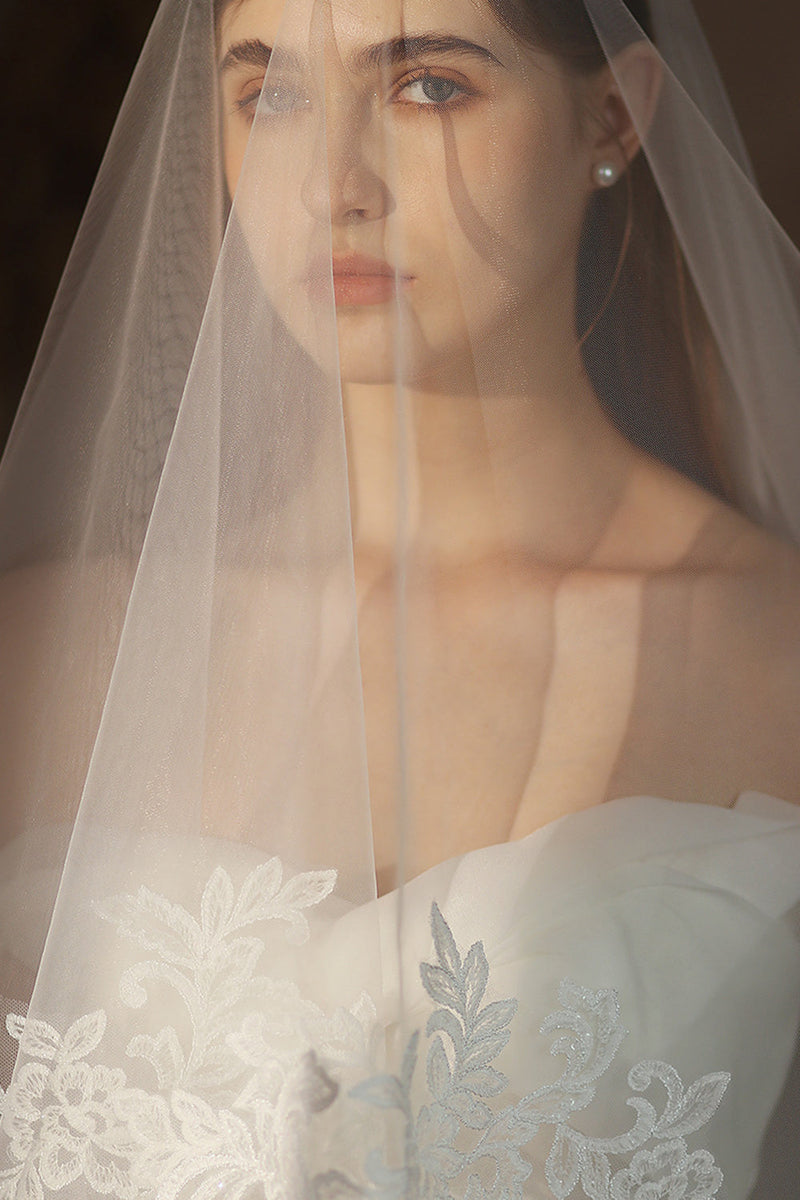 Load image into Gallery viewer, White Classic Two Tier Bridal Veil