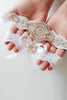 Load image into Gallery viewer, Pearl Rhinestone Lace Bridal Garter Set