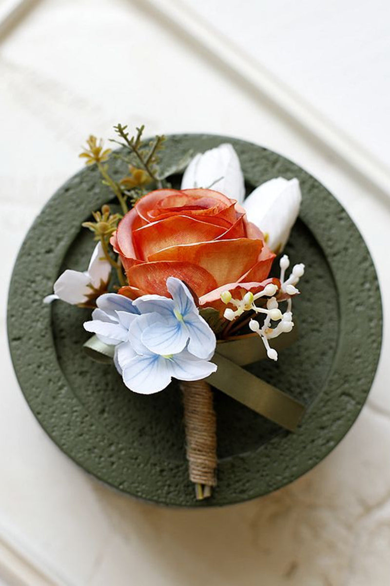 Load image into Gallery viewer, Apricot Prom Wrist Corsage and Men‘s Boutonniere For Wedding