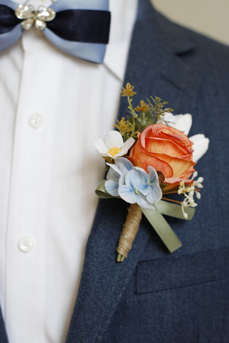 Load image into Gallery viewer, Apricot Prom Wrist Corsage and Men‘s Boutonniere For Wedding