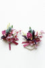 Load image into Gallery viewer, Burgundy Prom Wrist Corsage and Men‘s Boutonniere with Pearls