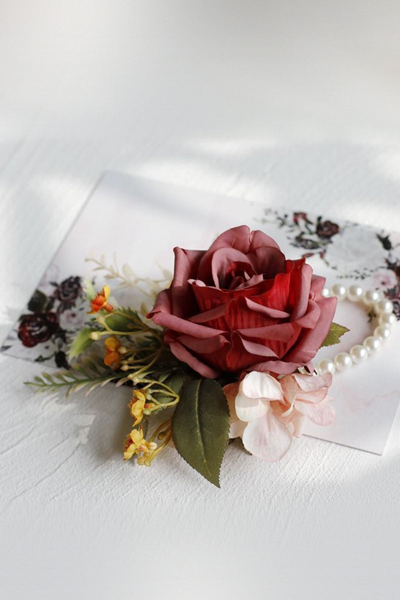 Load image into Gallery viewer, Elegant Blush Prom Wrist Corsage and Men‘s Boutonniere For Wedding Party