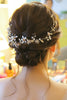 Load image into Gallery viewer, Pearl Hair Vine Gold Crystal Flower Bridal Hair Accessories