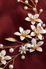 Load image into Gallery viewer, Pearl Hair Vine Gold Crystal Flower Bridal Hair Accessories