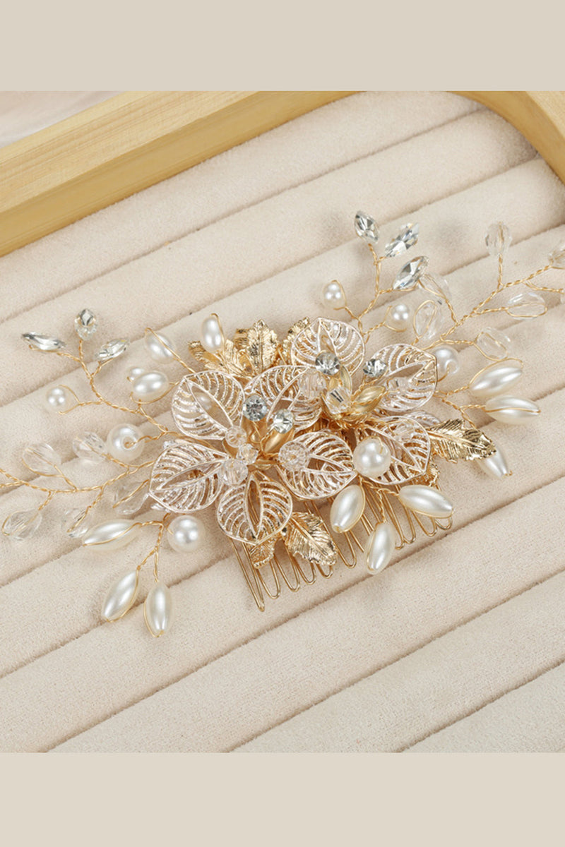 Load image into Gallery viewer, Flower Crystal Pearl Rhinestone Wedding Hair Clip