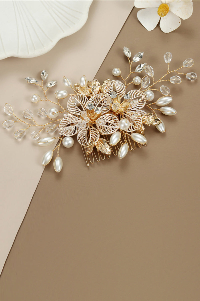 Load image into Gallery viewer, Flower Crystal Pearl Rhinestone Wedding Hair Clip