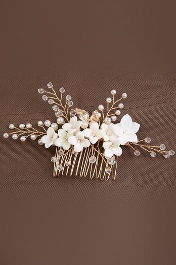 Fashionable Green & White Floral Design Bride Wedding Headpiece