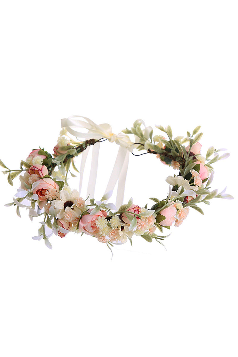 Load image into Gallery viewer, Blush Camellia Floral Crown Bridal Wedding Headband