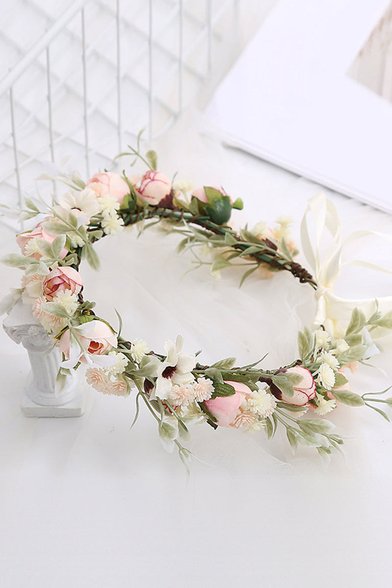 Load image into Gallery viewer, Blush Camellia Floral Crown Bridal Wedding Headband