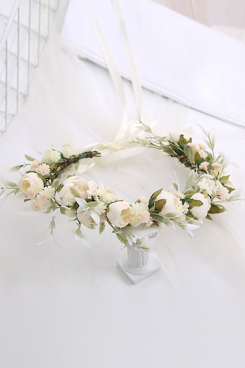 Load image into Gallery viewer, Blush Camellia Floral Crown Bridal Wedding Headband