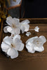 Load image into Gallery viewer, White Elegant Fabric Flower Hair Clips