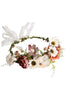 Load image into Gallery viewer, Blush Floral Bride Hair Wreath with Ribbon