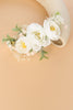 Load image into Gallery viewer, White Wrist Corsage Greenery Hair Comb Floral Bridal Headpiece