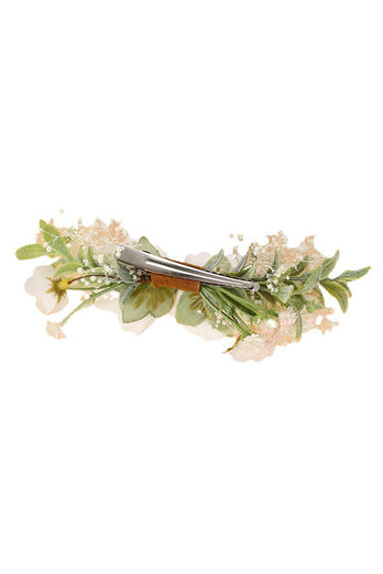 White Wrist Corsage Greenery Hair Comb Floral Bridal Headpiece