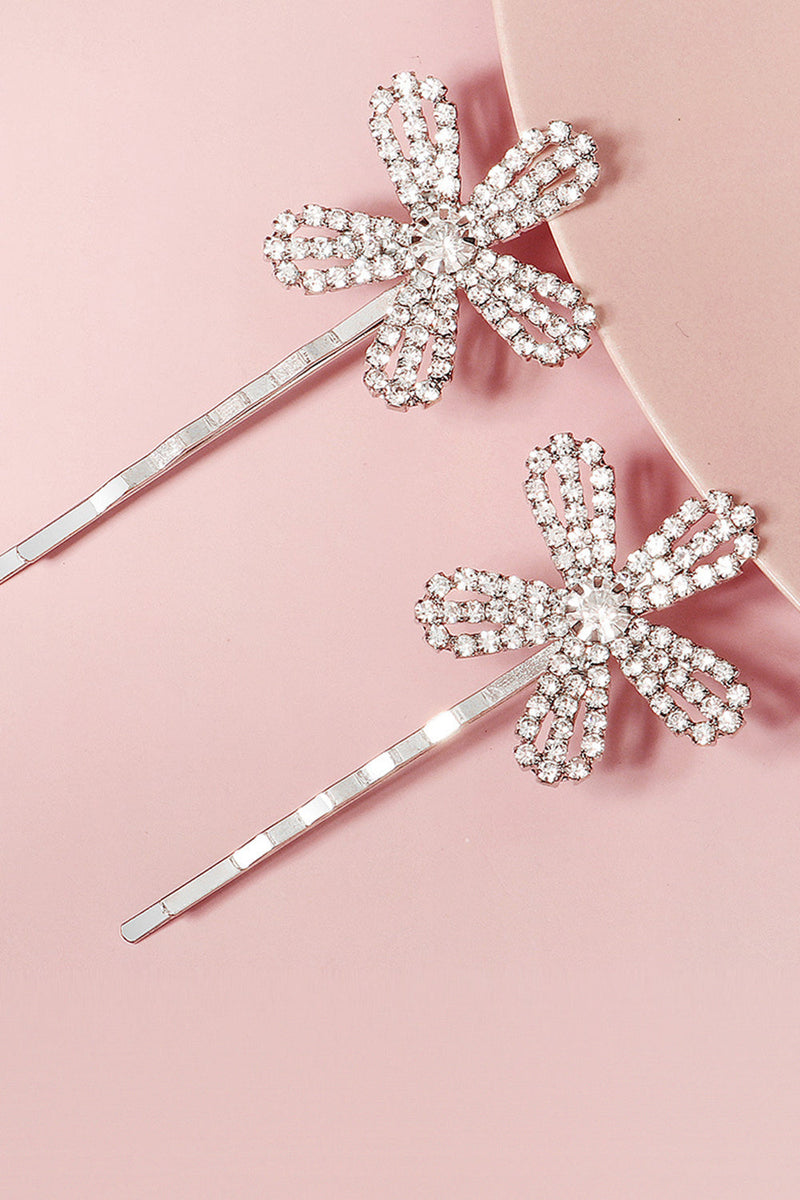 Load image into Gallery viewer, 2pcs Flower Shaped Bridal Bangs Hairpins