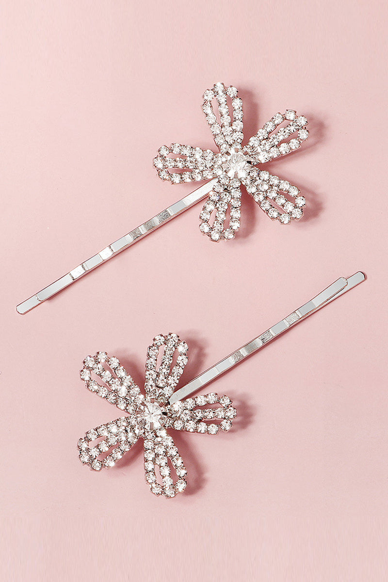 Load image into Gallery viewer, 2pcs Flower Shaped Bridal Bangs Hairpins