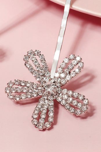 2pcs Flower Shaped Bridal Bangs Hairpins