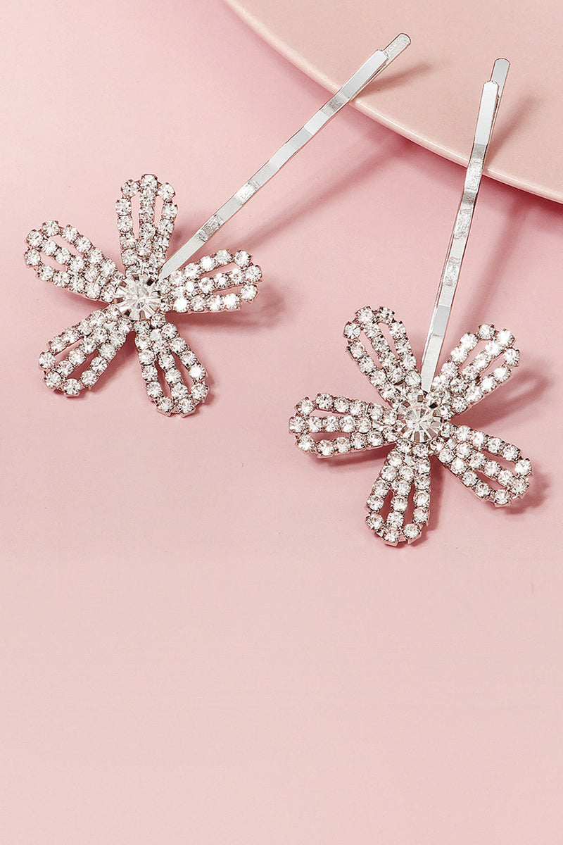 Load image into Gallery viewer, 2pcs Flower Shaped Bridal Bangs Hairpins