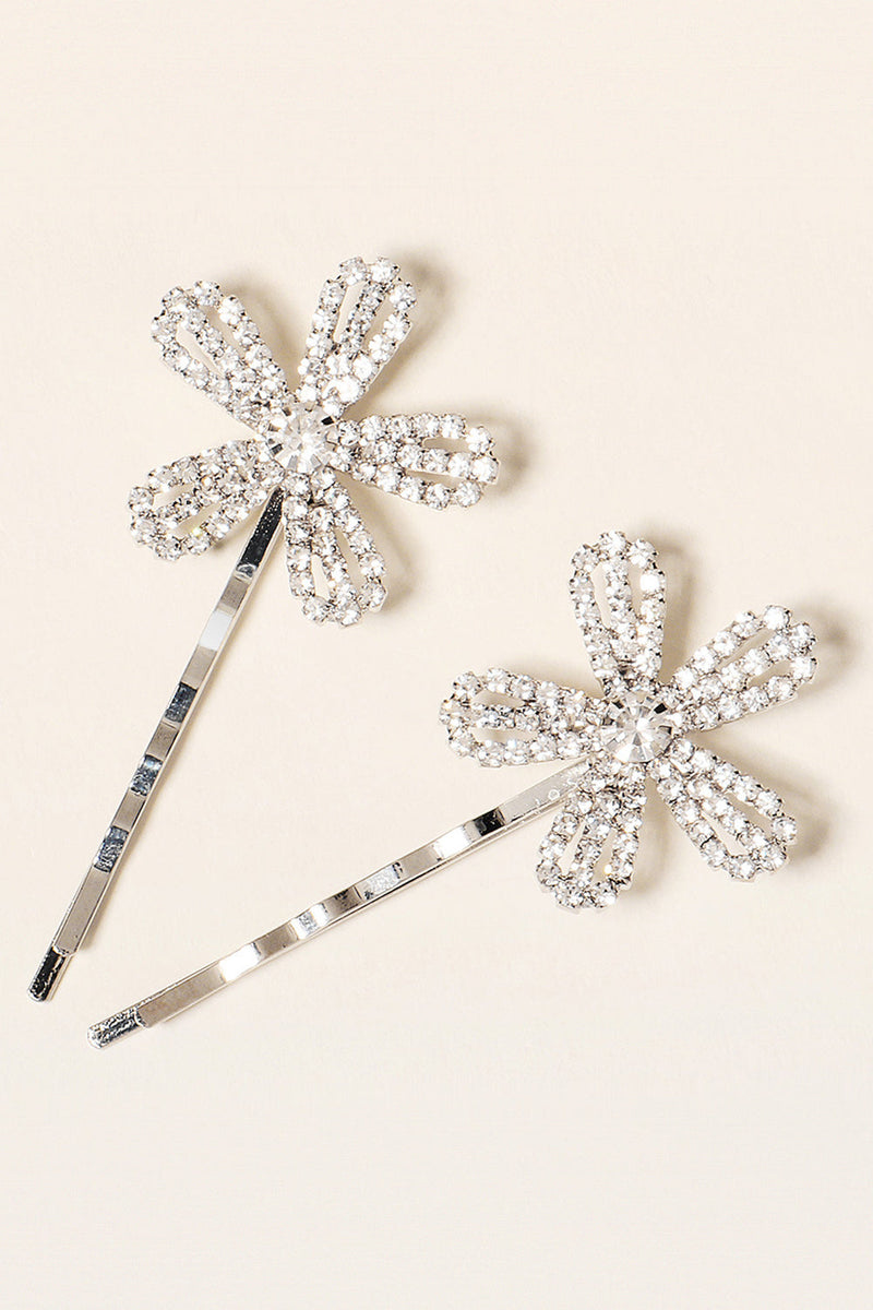 Load image into Gallery viewer, 2pcs Flower Shaped Bridal Bangs Hairpins