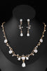 Load image into Gallery viewer, Golden Bridal Necklace Earring Set For Wedding