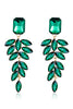 Load image into Gallery viewer, Dark Green Teardrop Crystal Earrings