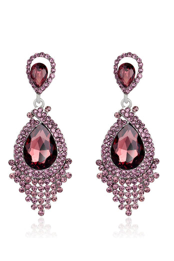 Bride's Alloy Rhinestone Tear Drop Shaped Champagne Earrings (1 pair)