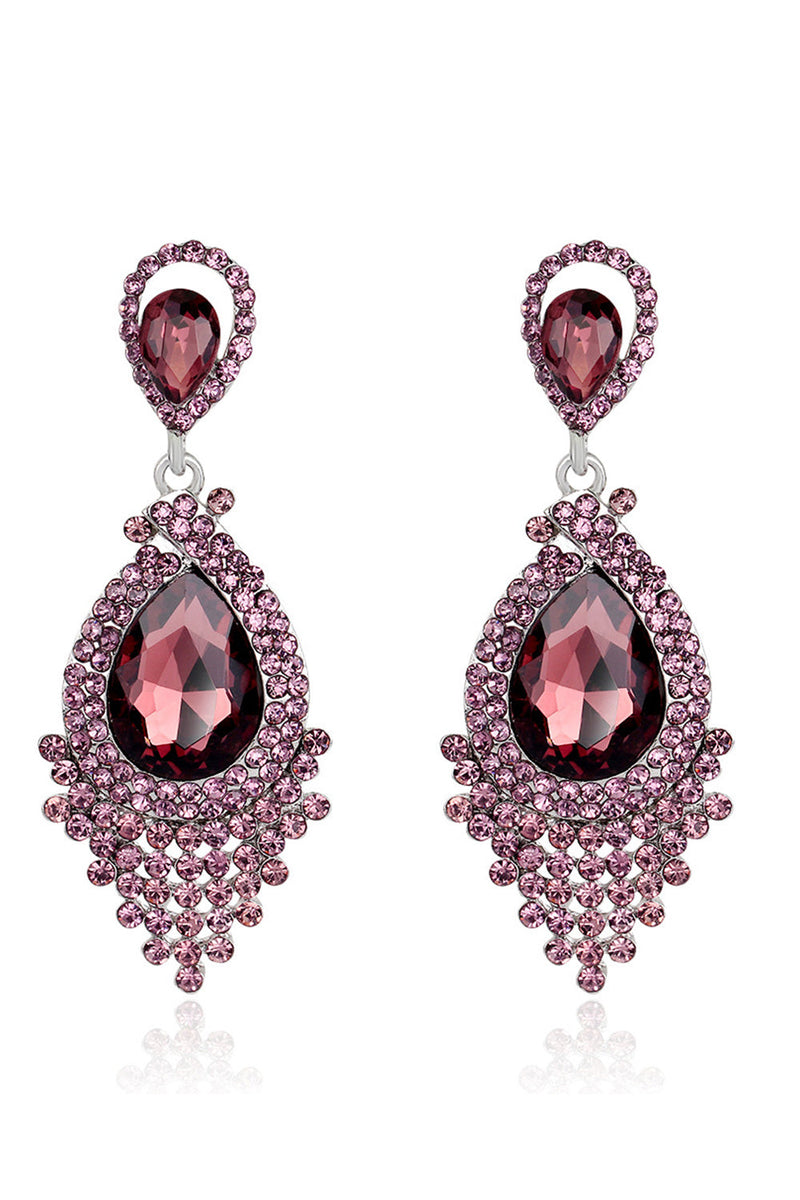 Load image into Gallery viewer, Bride&#39;s Alloy Rhinestone Tear Drop Shaped Champagne Earrings (1 pair)