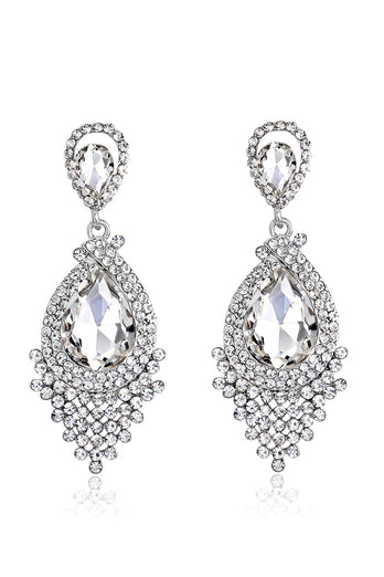 Bride's Alloy Rhinestone Tear Drop Shaped Champagne Earrings (1 pair)