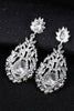 Load image into Gallery viewer, White Crystal Bridal Wedding Earrings