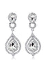 Load image into Gallery viewer, Bridal Wedding White Crystal Teardrop Pendant Earrings