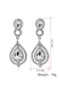 Load image into Gallery viewer, Bridal Wedding White Crystal Teardrop Pendant Earrings