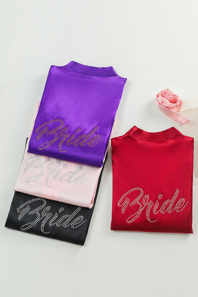 Load image into Gallery viewer, Black Bride Bridesmaid Wedding Robes