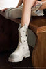 Load image into Gallery viewer, Fashion Grey Mid Calf Round Toe Slip On Boots