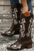 Load image into Gallery viewer, Black Embroidered Pointed Toe Chunky Heel Western Boots