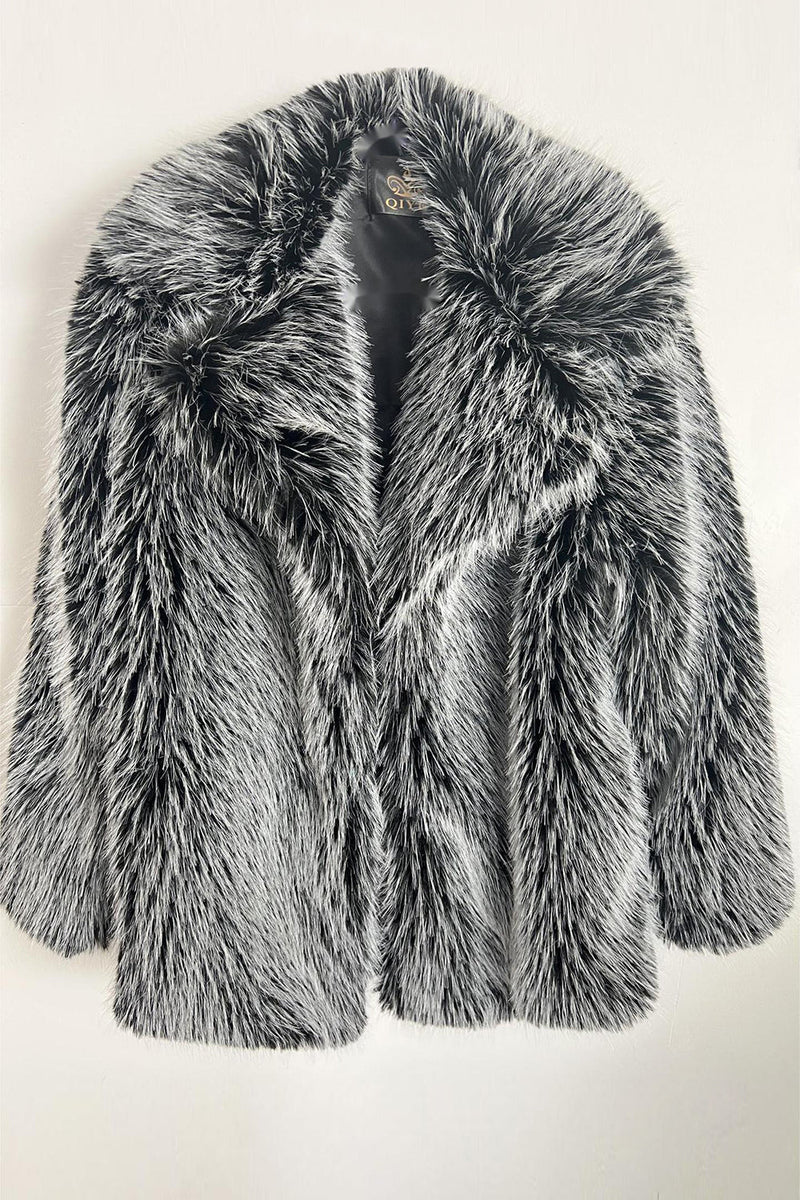 Load image into Gallery viewer, Brown Open Front Shaggy Faux Fur Coat