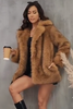 Load image into Gallery viewer, Brown Open Front Shaggy Faux Fur Coat