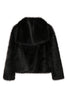 Load image into Gallery viewer, Black Shawl Lapel Short Fitted Faux Fur Coat