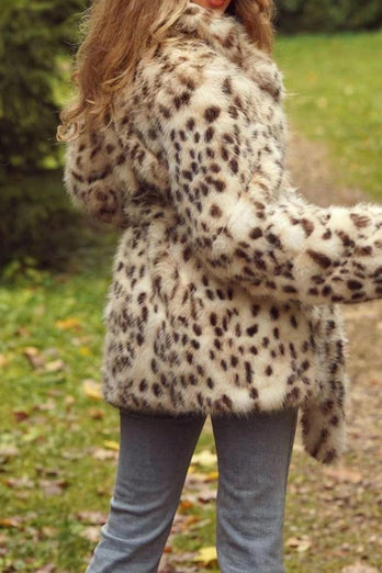 Leopard Print Maxi Shearling Coat with Belt