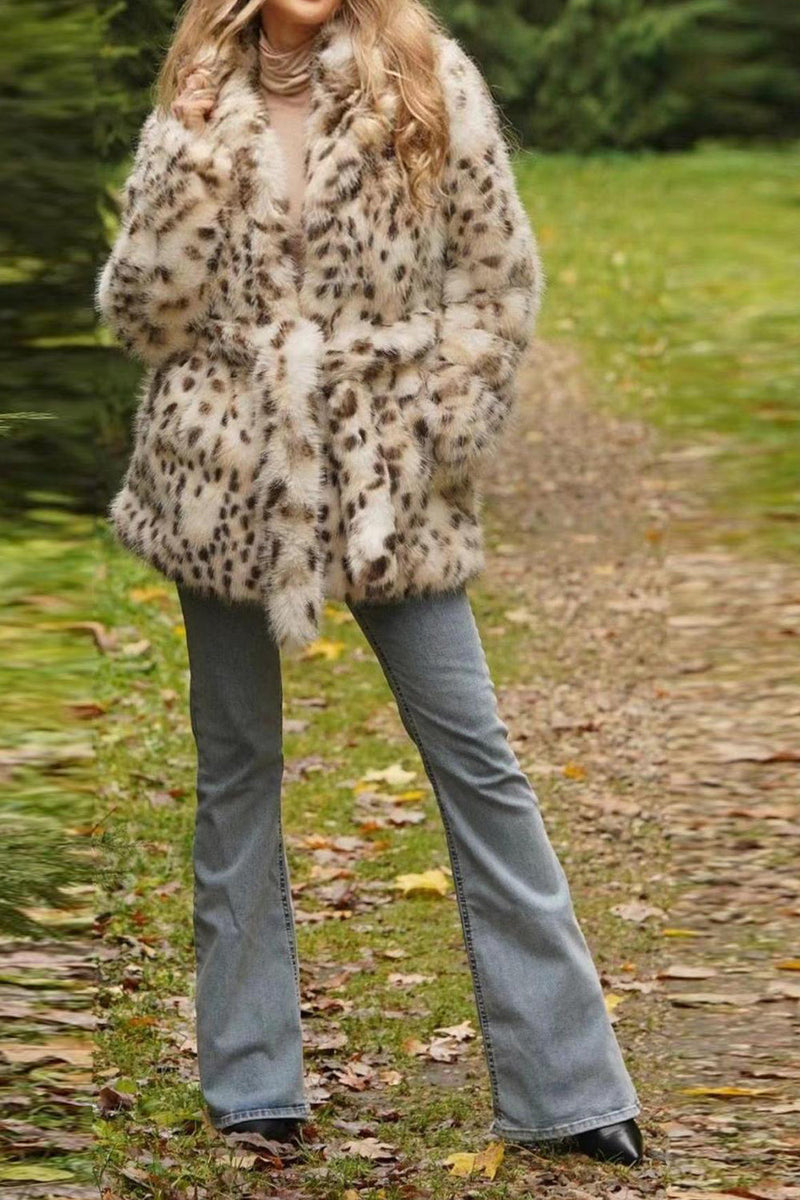 Load image into Gallery viewer, Leopard Print Maxi Shearling Coat with Belt