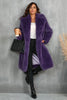 Load image into Gallery viewer, Camel  Notched Lapel Long Faux Fur Long Shaggy Women Coat