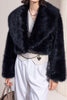 Load image into Gallery viewer, Black Cropped Faux Fur Open Front Fluffy Short Coat