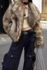 Load image into Gallery viewer, Brown Fluffy Faux Fur Long Sleeve Open Front Short Coat