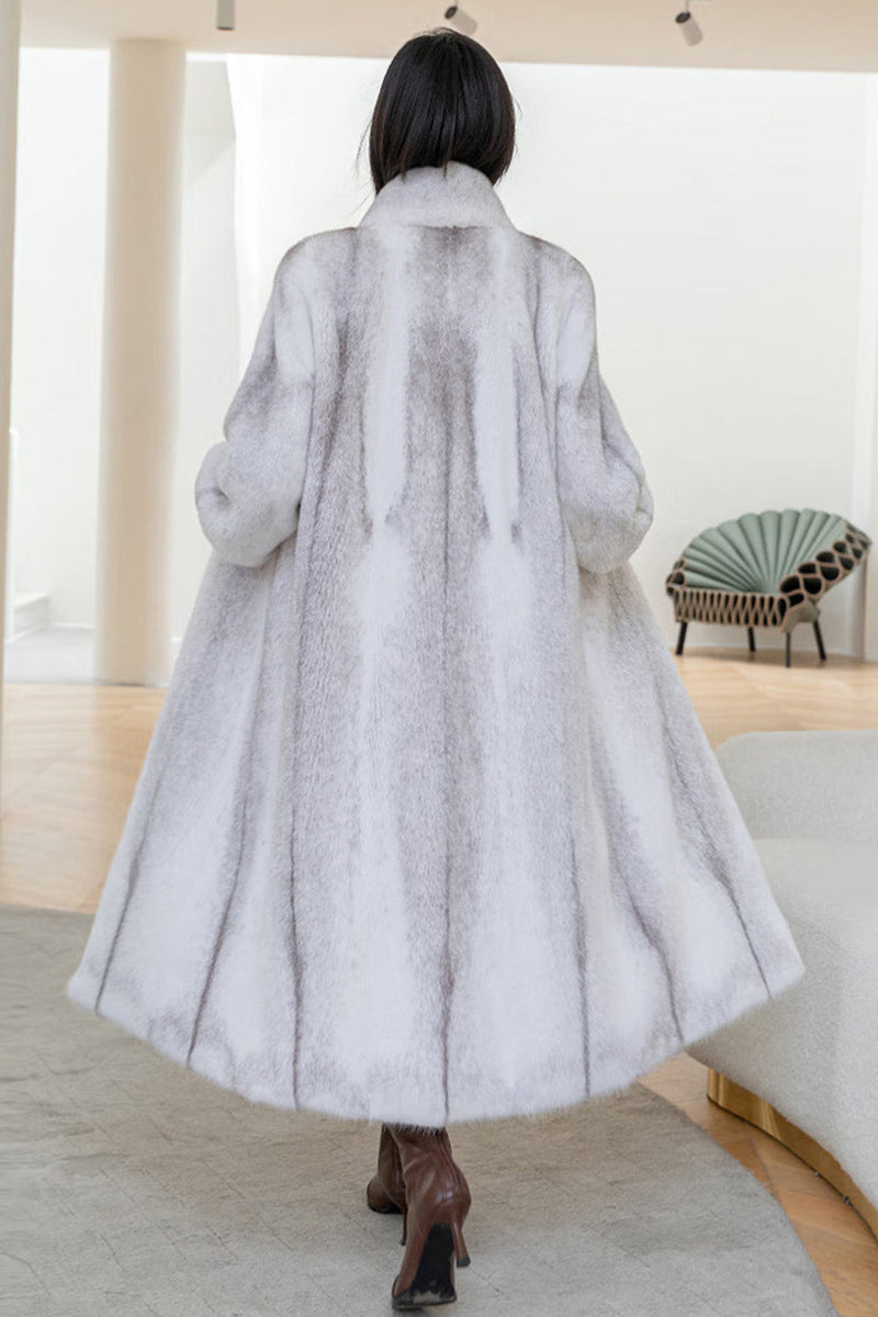 Load image into Gallery viewer, White Fluffy Faux Fur Long Sleeves Long Coat