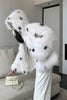 Load image into Gallery viewer, White Dotted Faux Fur Short Women&#39;s Coat