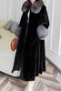 Load image into Gallery viewer, Black Lapel Neck Velvet Maxi Women&#39;s Coat