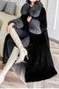 Load image into Gallery viewer, Black Lapel Neck Velvet Maxi Women&#39;s Coat