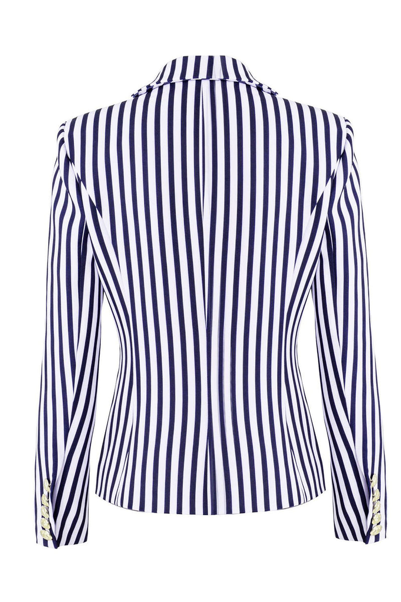 Load image into Gallery viewer, White Blue Striped Women&#39;s Blazer